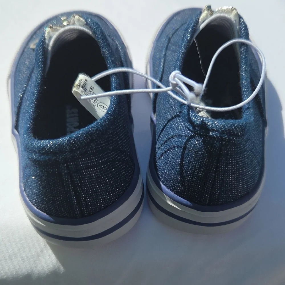Navy Kids Sneakers with Heart Charm